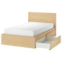 IKEA MALM МАЛЬМ, каркас ліжка, високий, 2 крб д / збер, шпон з мореного дуба білого кольору, 120x200 см 591.398.25 фото thumb №1