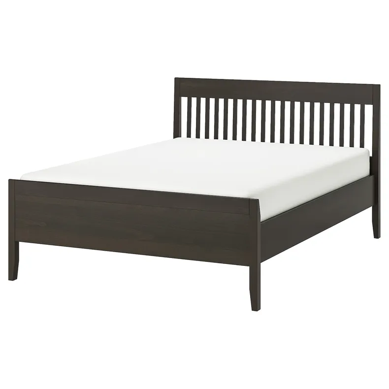 IKEA IDANÄS ИДАНЭС, каркас кровати, тёмно-коричневый с пятнами, 160x200 см 004.588.95 фото №1