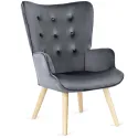 Крісло м'яке оксамитове з підставкою для ніг MEBEL ELITE LOZANO Velvet, Сірий фото thumb №11