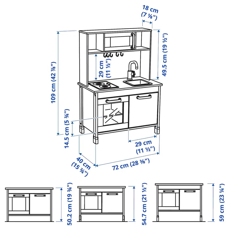 IKEA DUKTIG ДУКТІГ, іграшкова кухня, береза, 72x40x109 см 603.199.72 фото №9