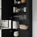IKEA BILLY БІЛЛІ / OXBERG ОКСБЕРГ, книжкова шафа з дверц / дод модул, чорний під дуб, 80x30x237 см 494.833.70 фото thumb №4