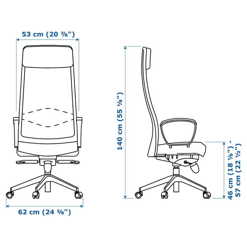 IKEA MARKUS МАРКУС, офісний стілець, ВІССЛЕ світло-сірий 105.218.58 фото №11