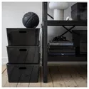 IKEA KUGGIS КУГГИС, контейнер с крышкой, прозрачный чёрный, 37x54x21 см 105.140.42 фото thumb №3