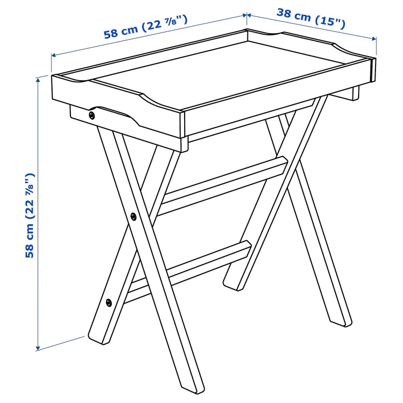 IKEA MARYD МАРЮД, стол сервировочный, серый, 58x38x58 см 902.927.25 фото №5