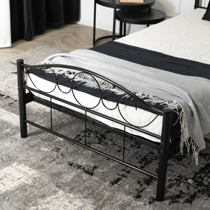 Кровать односпальная металлическая MEBEL ELITE GRIFFIN, 90x200 см, Черный фото №6