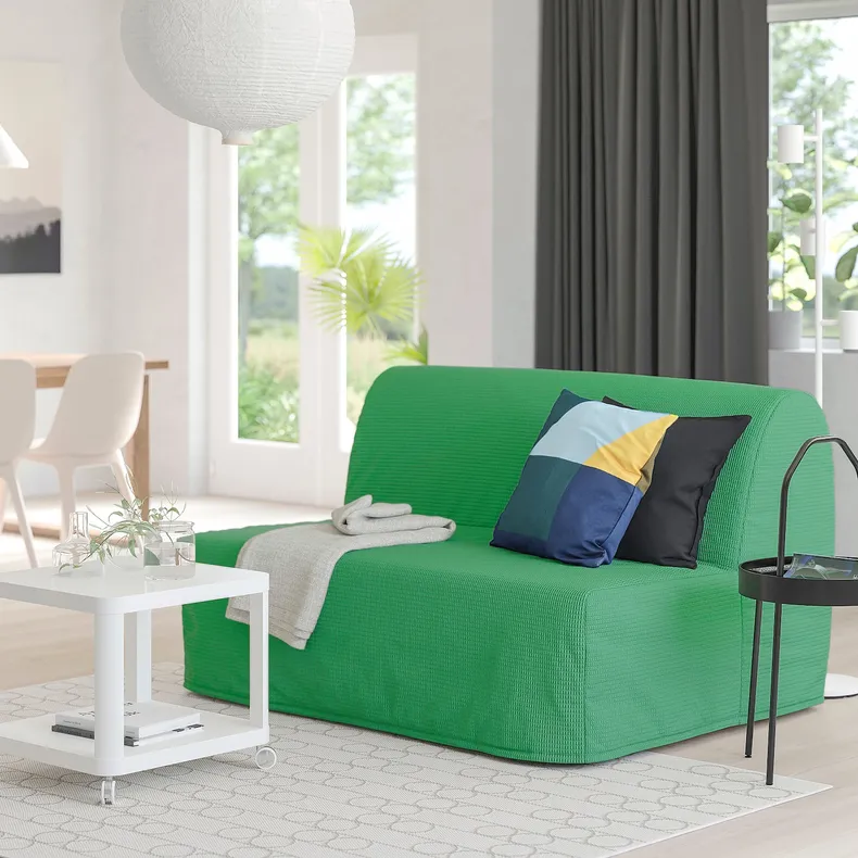 IKEA LYCKSELE MURBO ЛЮККСЕЛЕ МУРБУ, 2-місний диван-ліжко, ВАНСБРУ яскраво-зелений 893.871.21 фото №2