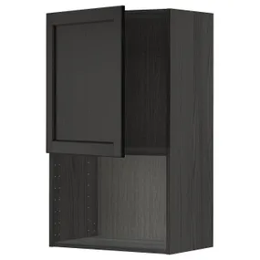 IKEA METOD МЕТОД, шафа навісна для мікрохвильової печ, чорний / Лерхіттан, пофарбований у чорний колір, 60x100 см 894.537.19 фото