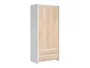BRW Kaspian 90 см двухдверный шкаф с ящиками белый/дуб сонома, белый/сонома дуб SZF2D2S-BI/DSO фото
