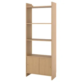 IKEA LÅDMAKARE, комбинация с раздвижными дверями, с 3 полками/имит. дуб, 81x35x212 см 595.646.72 фото