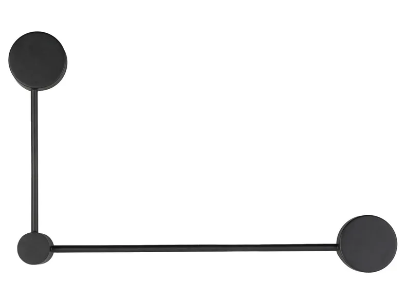 BRW Настінний світильник Orbit 2-point сталевий чорний 081140 фото №1