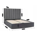 Кровать двуспальная бархатная MEBEL ELITE EMILIO Velvet, 160x200 см, Серый фото thumb №11