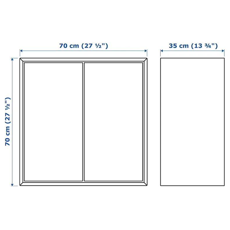 IKEA EKET ЭКЕТ, шкаф с 2 дверцами и 1 полкой, белый, 70x35x70 см фото №7