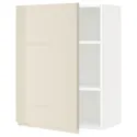 IKEA METOD МЕТОД, шафа навісна із полицями, білий / Voxtorp високий глянець світло-бежевий, 60x80 см 594.591.00 фото thumb №1