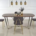 Кухонний стіл HALMAR MANCHESTER 180x90 см, стільниця - горіх, ніжки - чорний / золото фото thumb №4