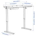 IKEA RELATERA РЕЛАТЕРА, стіл регульований, білий, 117x60 см 995.528.65 фото thumb №2
