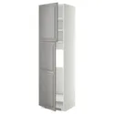 IKEA METOD МЕТОД, высокий шкаф д / холодильника / 2дверцы, белый / бодбинский серый, 60x60x220 см 994.596.12 фото thumb №1
