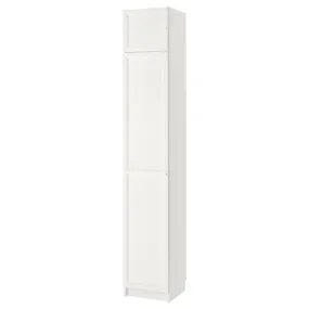 IKEA BILLY БІЛЛІ / OXBERG ОКСБЕРГ, стелаж додаткова верхня секція / двер, білий, 40x42x237 см 894.248.35 фото