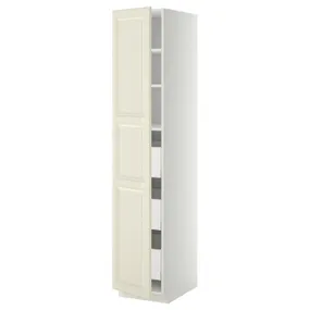 IKEA METOD МЕТОД / MAXIMERA МАКСИМЕРА, высокий шкаф с ящиками, белый / бодбинские сливки, 40x60x200 см 793.600.42 фото