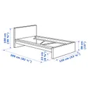 IKEA MALM МАЛЬМ, каркас кровати, дубовый шпон, беленый / Лурой, 120x200 см 591.322.87 фото thumb №8