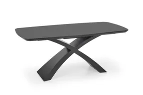 Обеденный стол раскладной HALMAR SILVESTRO 180-220x89 см, столешница - темно-серый, ножка - черный фото