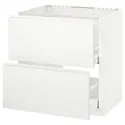 IKEA METOD МЕТОД / MAXIMERA МАКСІМЕРА, підлог шафа д / мийки+2 фр пан / 2 шух, білий / Voxtorp матовий білий, 80x60 см 291.121.15 фото thumb №1