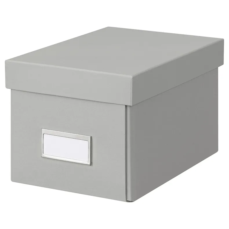 IKEA HOVKRATS ХОВКРАТС, коробка для зберігання з кришкою, світло-сірий, 16x22x14 см 105.486.88 фото №1
