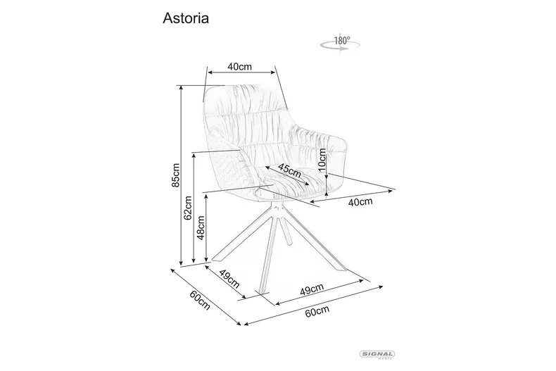 Обертове Крісло SIGNAL ASTORIA II Velvet, Bluvel 19 - чорний фото №2