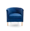 Крісло м'яке HALMAR CLUBBY 2 темно-синій/натуральний фото thumb №10