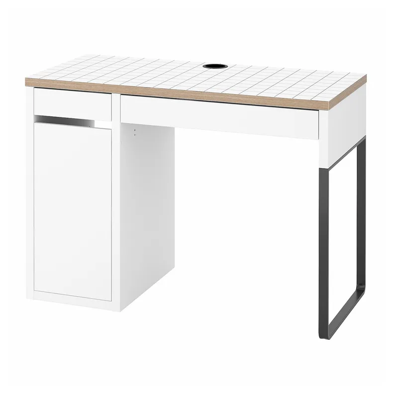 IKEA MICKE МІККЕ, письмовий стіл, білий / антрацит, 105x50 см 104.898.39 фото №1