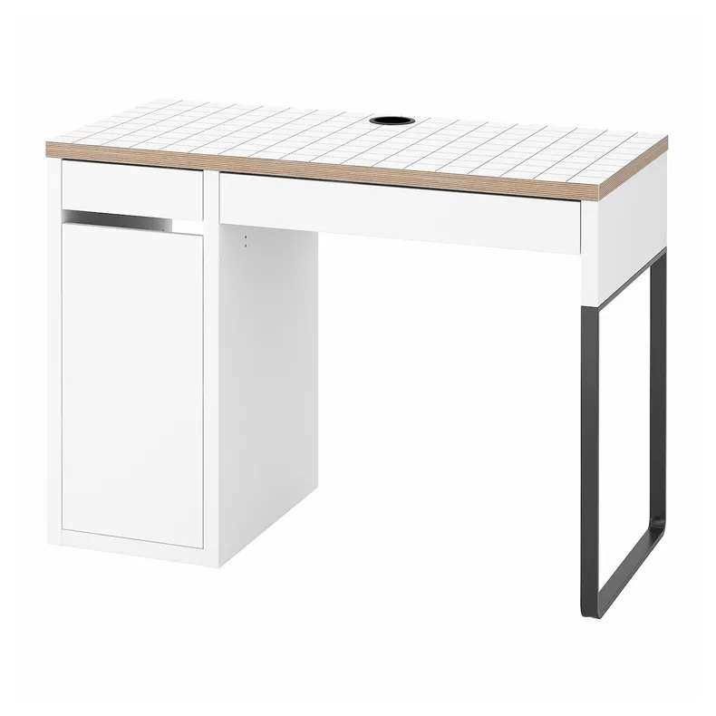 IKEA MICKE МИККЕ, письменный стол, белый / антрацит, 105x50 см 104.898.39 фото №1