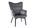 Мягкое кресло бархатное SIGNAL CARMEN Velvet, Bluvel 14 - серый фото thumb №1