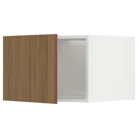 IKEA METOD МЕТОД, верхний шкаф д / холодильн / морозильн, белый / Имитация коричневого ореха, 60x40 см 995.189.04 фото
