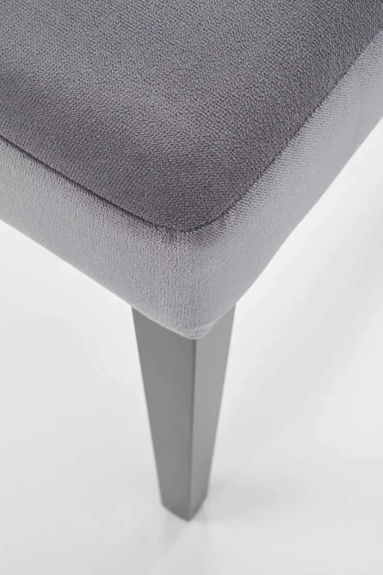 Кухонний стілець оксамитовий HALMAR Sorbus Velvet, оббивка - сірий / ніжки - масив бука фото №4