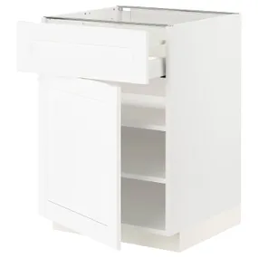 IKEA METOD МЕТОД / MAXIMERA МАКСИМЕРА, напольный шкаф с ящиком / дверцей, белый Энкёпинг / белая имитация дерева, 60x60 см 194.734.24 фото