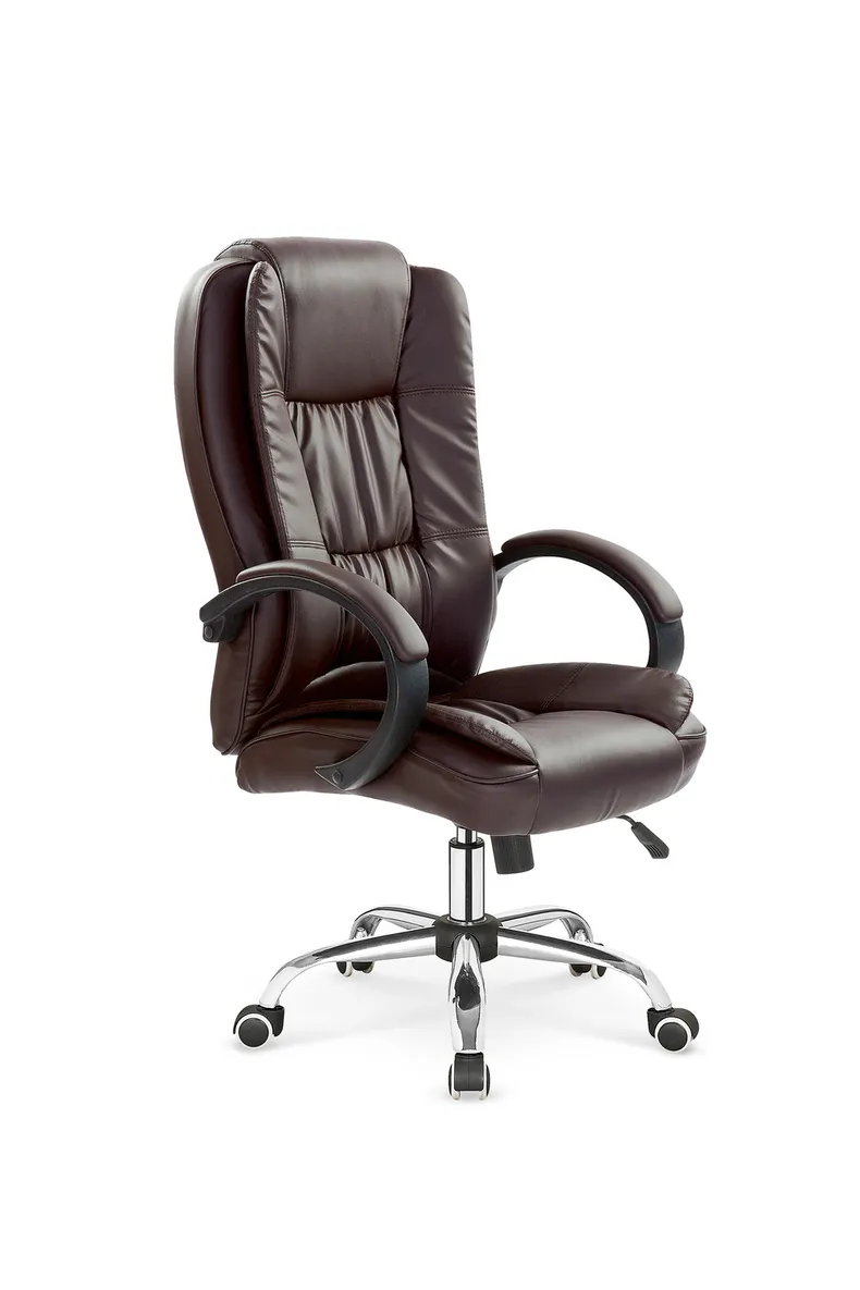 Крісло комп'ютерне офісне обертове HALMAR RELAX коричневий, екошкіра фото №1