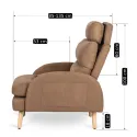 Крісло м'яке з підставкою для ніг MEBEL ELITE HENRY, тканина: коричневий фото thumb №15