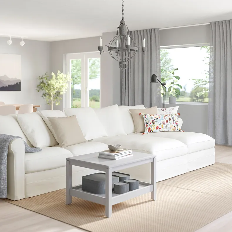IKEA GRÖNLID ГРЕНЛІД, 4-місний диван із кушетками, ІНСЕРОС білий 494.071.40 фото №5
