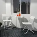 IKEA FEJAN ФЕЯН, стіл+2 складані стільці, вуличний, білий/білий 594.349.49 фото thumb №3