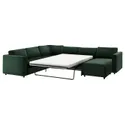 IKEA VIMLE ВІМЛЕ, чохол для кутов дивана-ліжка, 5-міс, з шезлонгом/дюпаном темно-зеленого кольору 995.013.43 фото thumb №2
