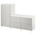 IKEA SMÅSTAD СМОСТАД / PLATSA ПЛАТСА, гардероб, белый серый с 2 комодами, 180x57x133 см 594.850.24 фото thumb №1