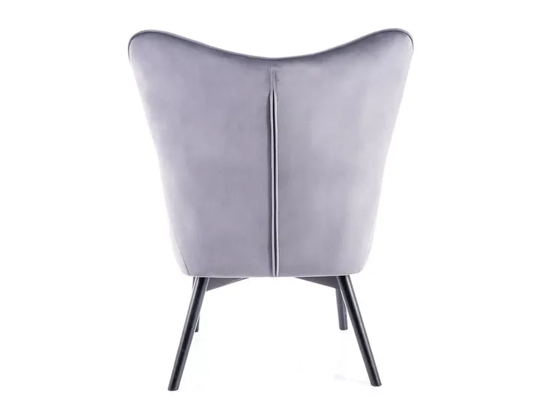 Мягкое кресло бархатное SIGNAL CARMEN Velvet, Bluvel 14 - серый фото №4