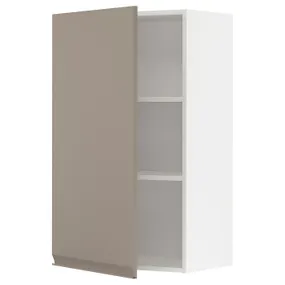 IKEA METOD МЕТОД, навесной шкаф с полками, белый / матовый темно-бежевый, 60x100 см 394.921.34 фото