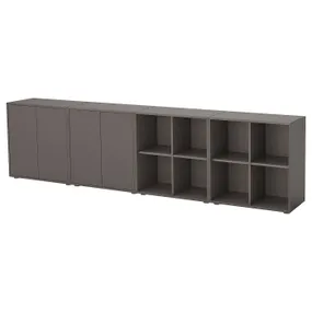IKEA EKET ЭКЕТ, комбинация шкафов с ножками, темно-серый / темно-серый, 280x35x72 см 494.907.52 фото