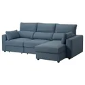 IKEA ESKILSTUNA ЭСКИЛЬСТУНА, 3-местный диван с козеткой, Окрашенный в синий цвет 995.201.91 фото thumb №1