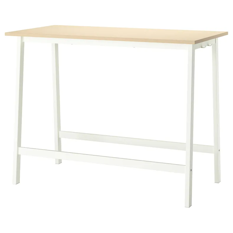 IKEA MITTZON МІТТЗОН, стіл для конференцій, береза okl/біла, 140x68x105 см 595.330.58 фото №1