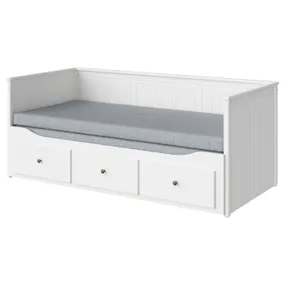 IKEA HEMNES ХЕМНЕС, кушетка, 3 шухляди/2 матраци, білий/ОГОТНЕС жорсткий, 80x200 см 794.281.17 фото