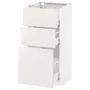 IKEA METOD МЕТОД / MAXIMERA МАКСІМЕРА, підлогова шафа з 3 шухлядами, білий / ВЕДДІНГЕ білий, 40x37 см 590.521.29 фото