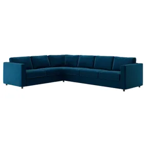IKEA VIMLE ВИМЛЕ, 5-местный угловой диван, Джупарп темно-зелено-голубой 794.341.37 фото