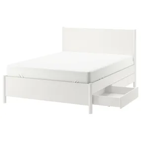 IKEA TONSTAD ТОНСТАД, каркас кровати с ящиками, крем/Лейрсунд, 140x200 см 394.966.17 фото