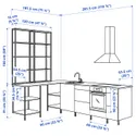 IKEA ENHET ЕНХЕТ, кутова кухня, білий / імітація. дуб 393.380.72 фото thumb №3